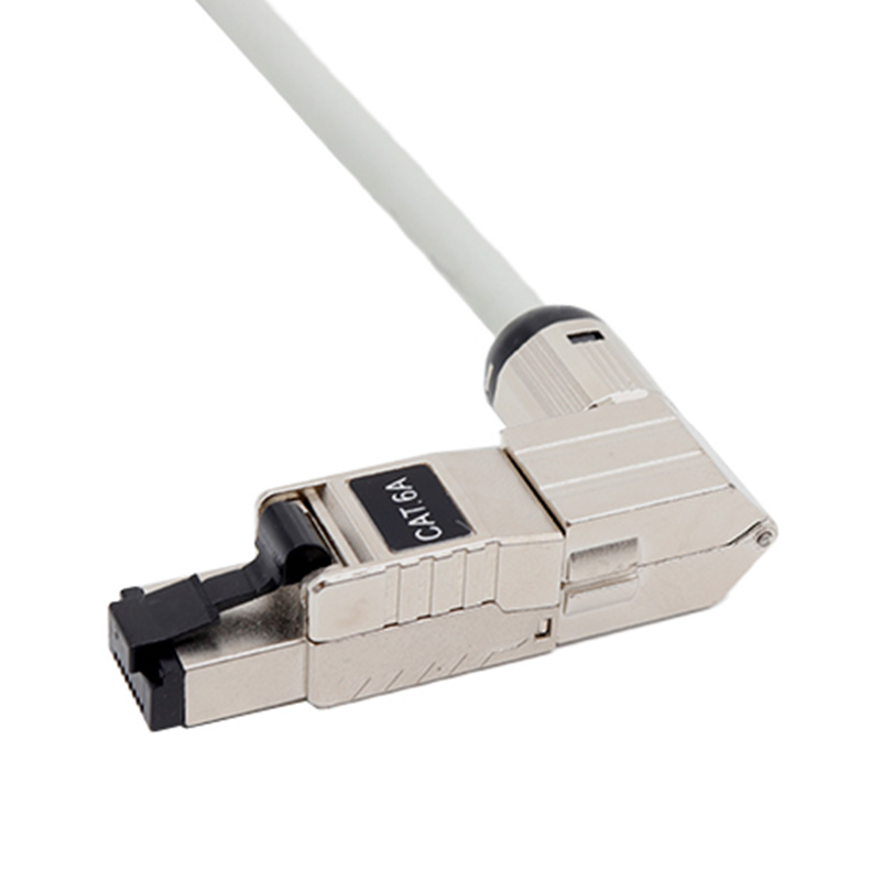 CAT6A STP 90-Degree Toolless network module
