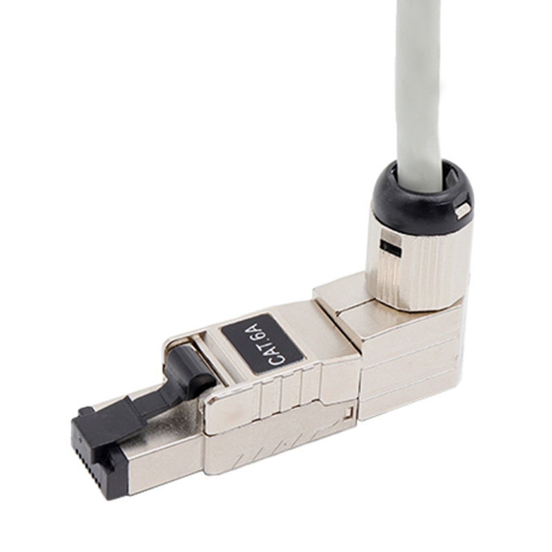 CAT6A STP 90-Degree Toolless network module